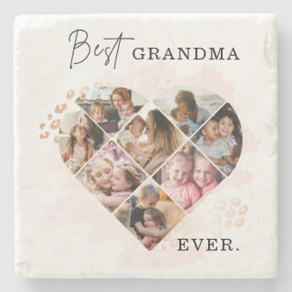Foto av familjen Best Grandma All Heart Shape 8 Ph Stenunderlägg