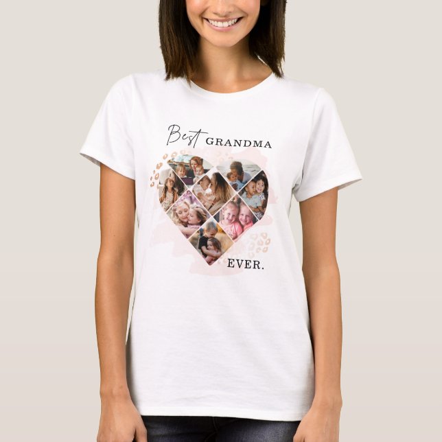 Foto av familjen Best Grandma All Heart Shape 8 Ph T Shirt (Framsida)
