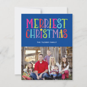 Foto av familjen Merriest julfärgad Rand Julkort