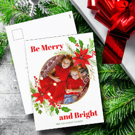 Foto av familjen Merry & Bright jul Poinsettia Helg Vykort