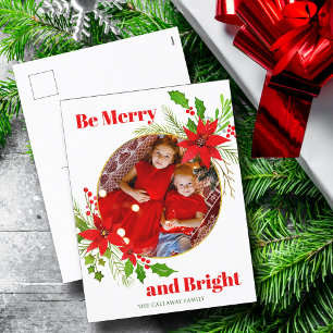 Foto av familjen Merry & Bright jul Poinsettia Helg Vykort