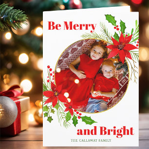 Foto av familjen Merry & Bright jul Poinsettia Helgkort