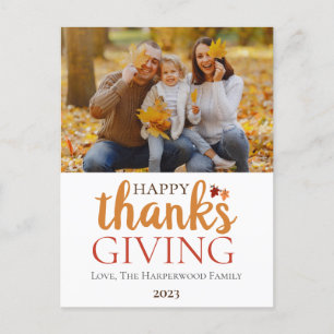 Foto av familjen Modern Fall Thanksgiving Helg Vykort