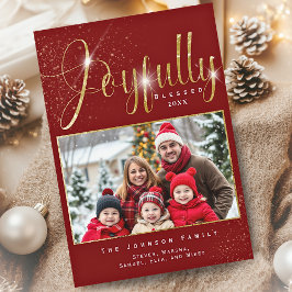 Foto av familjen Red Guld Gnistra Joyully Blted Julkort