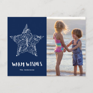 Foto av familjen Warm Önskemål Beach Navy Blue Helg Vykort
