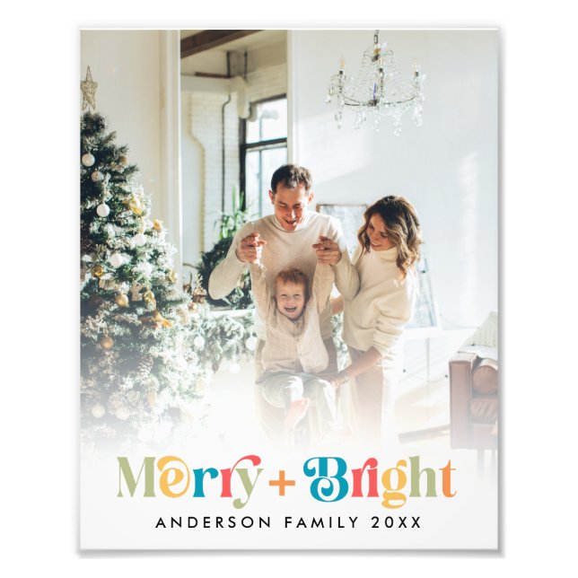 Foto av färgad Retro-julfamiljen (Framsidan)