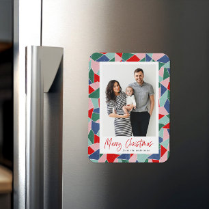 Foto av färgat målat glasfoto God jul Magnet