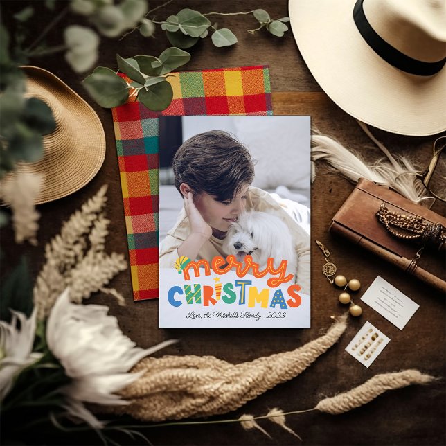 Foto av färgbelagd God jul Julkort (Skapare uppladdad)