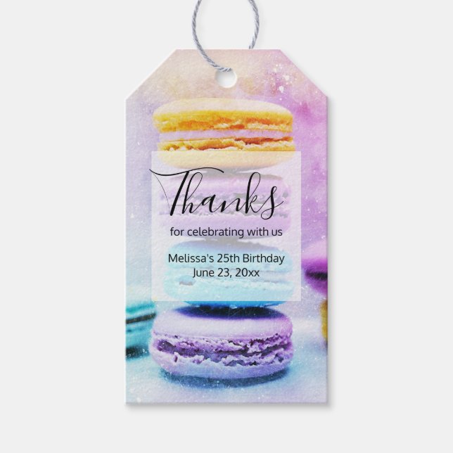 Foto av färgen Delicious Macarons Tack Presentetikett (Framsidan)