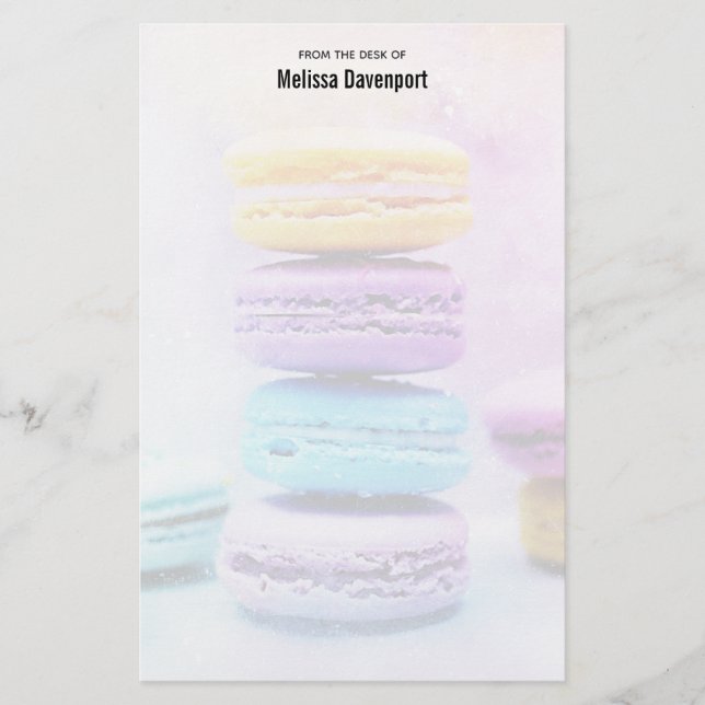 Foto av färglösa Delicious Macarons Brevpapper (Framsida)
