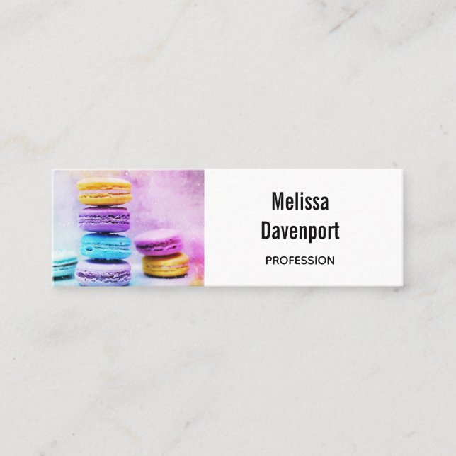 Foto av färglösa Delicious Macarons Mini Visitkort (Framsida)