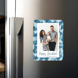 Foto av fastfärgat glas Lycklig Hanukkah Magnet