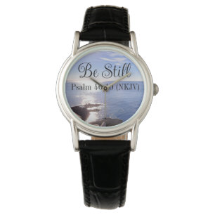 Foto av fortfarande Blue Ocean Bible Verse Christi Armbandsur