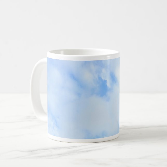 Foto av fredligt ljus Blå himmel enkelt Kaffemugg (Framsida vänster)
