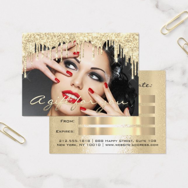 Foto av gåvscertifikat - Beauty Salon SPA Makeup Visitkort (Kontor)