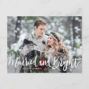 Foto av gift och Bright Whimsical Stars Bröllop Helg Vykort
