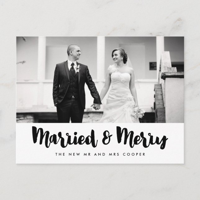 Foto av gift och God jul helgdag Vykort (Framsida)