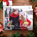 Foto av Glad helg från Calligraphy Heart Vykort<br><div class="desc">Modern Calligraphy Heart Script Glad helg Photo Postcard</div>