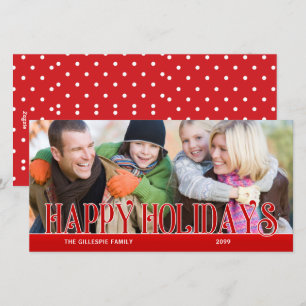 Foto av glad helg Red Simpity Family Photo Julkort