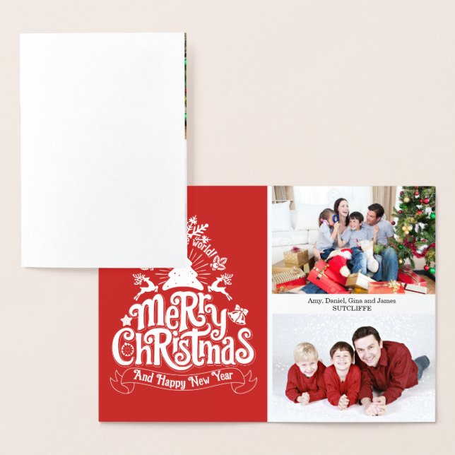 Foto av god jul-stavningstyp folierat kort (Display)