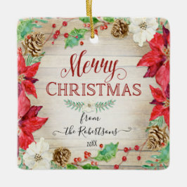 Foto av god jul Watercolor Wandefamiljs vattenkran Julgransprydnad Keramik