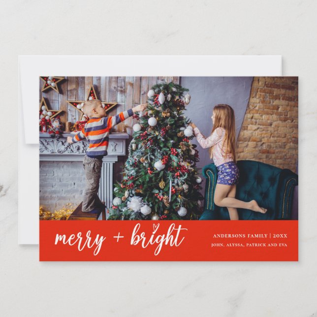 Foto av God och Bright Elegant-julfamiljen Julkort (Framsida)
