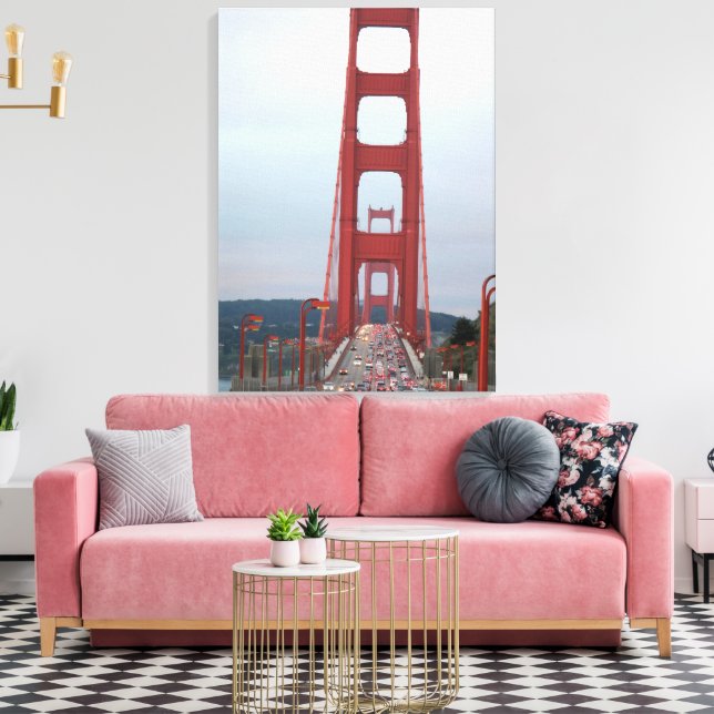 Foto av Golden Grind Bridge Wrapped Canvas (Insitu (Vardagsrum))