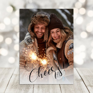 Foto av Gott nytt år i Modern Script Cheers Julkort