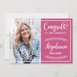 Foto av gratulerar grad modern rosa studenten meddelande