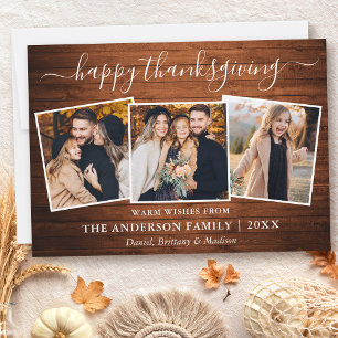 Foto av Happy thanksgiving-trä 3 från calligrafi Julkort