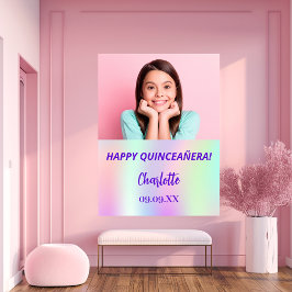 Foto av holografisk anpassningsbar Quinceanera par Poster