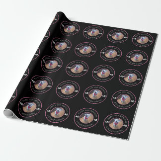 Foto av Hund Smiling Birthday 40 Black and Rosa Presentpapper