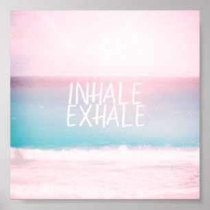 Foto av inhalationsexhale pastel Sea strand Poster
