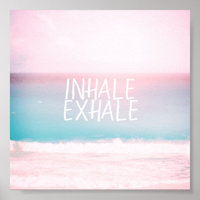 Foto av inhalationsexhale pastel Sea strand Poster (Framsidan)