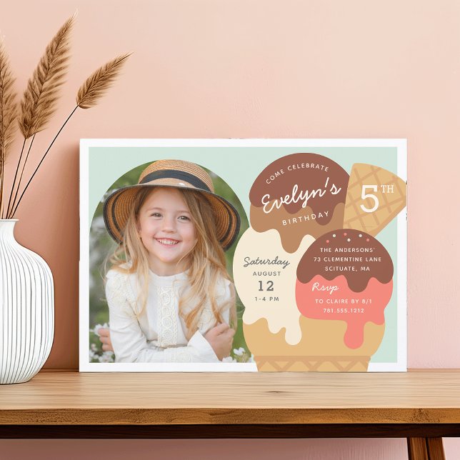 Foto av isCream Sundae Barns födelsedag Party Inbjudningar (Skapare uppladdad)