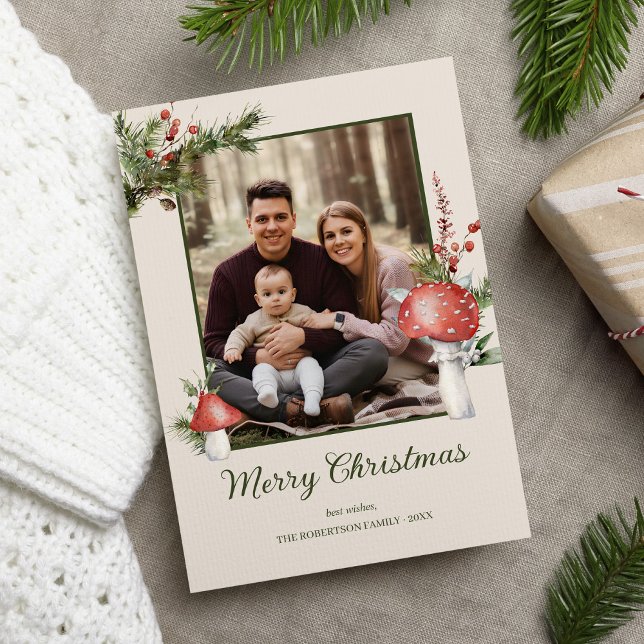 Foto av julsvampar från Rustic Woodland Julkort (Skapare uppladdad)