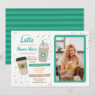 Foto av kaffefödelsedag latte Cafe Shop Beans Inbjudningar