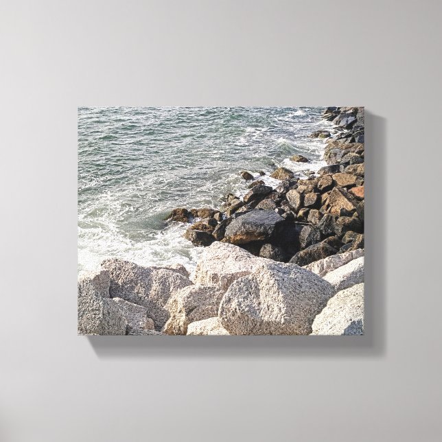Foto av klippig havsstrand canvastryck (Framsida)