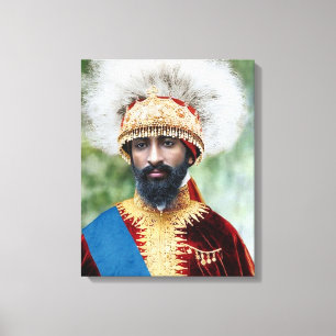 Foto av Kung Haile Selassie of Etiopien Canvastryck