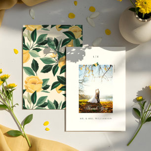 Foto av Lemon Blommar Blommigt Träd Elegant bröllo Tack Kort