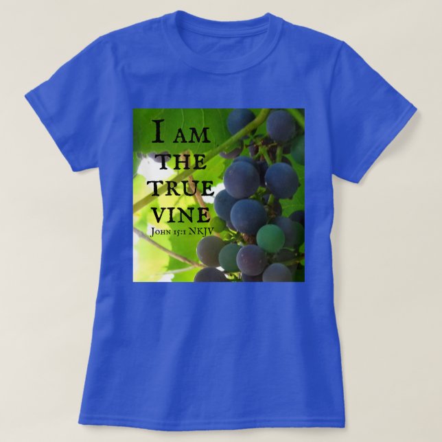 Foto av Lila Grapes Gospel av John Bible Verse T Shirt (Design framsida)