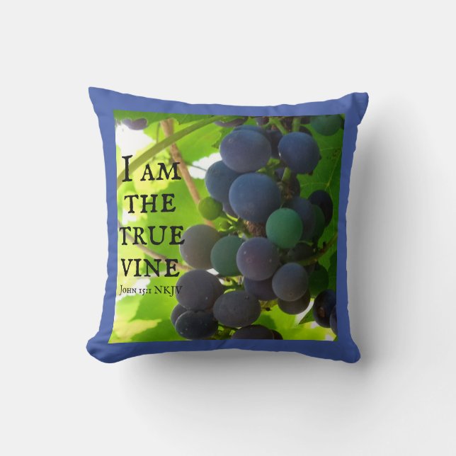 Foto av Lila Grapes Gospel of John Bible Verses Kudde (Framsida)