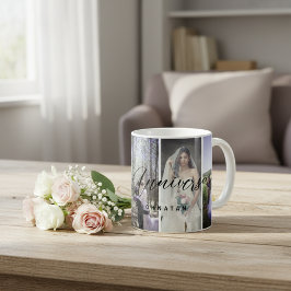 Foto av Lodrät Lycklig-årsjubileum Photo Collage M Kaffemugg