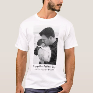  Foto av Lycklig First Fars dag New Pappa Baby T Shirt