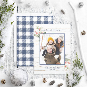 Foto av marinblått lantbruk God jul Play Julkort