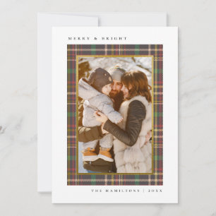 Foto av Merry & Bright Tartan-julfamiljen Julkort