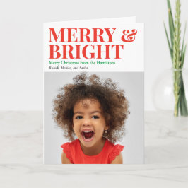 Foto av Merry och Bright jul-Helgdag Helgkort