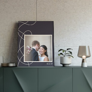 Foto av minimalistisk Abstrakt, marin blå Personli Poster