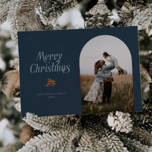 Foto av minimalistiskt Blue Arch God jul Julkort