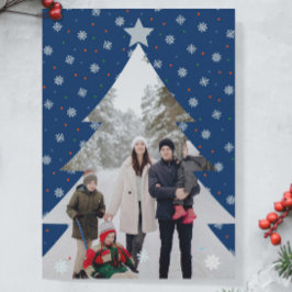 Foto av Modern Blue snöflingor julgran